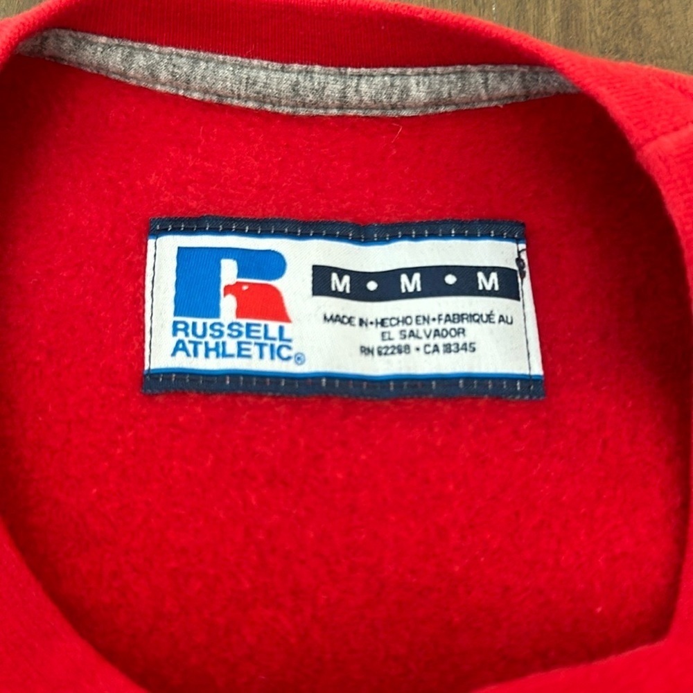 Mens Russel Athletic red crew neck sweater - Picture 3 of 6